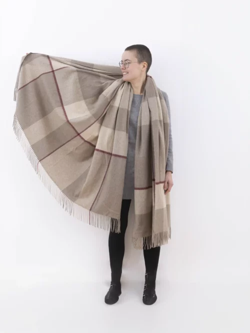 Plaid en Cachemire luxe étalé, tricot doux et chaud