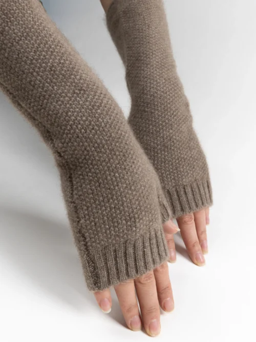 MITAINES POINT DE RIZ | CACHEMIRE | GREIGE